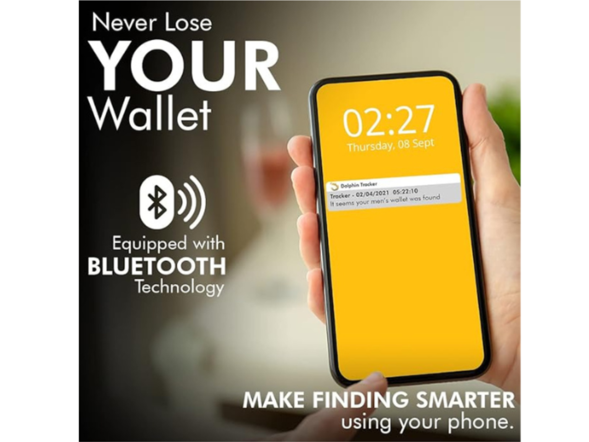 tag8 Dolphin Leather Minimalist RFID Blocking Wallet Tracker for Men