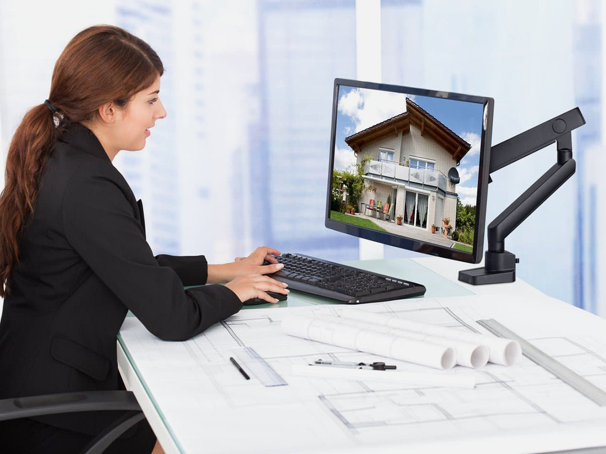 Mount-It! Single Monitor Desk Mount: Fits 17" - 32" Monitors