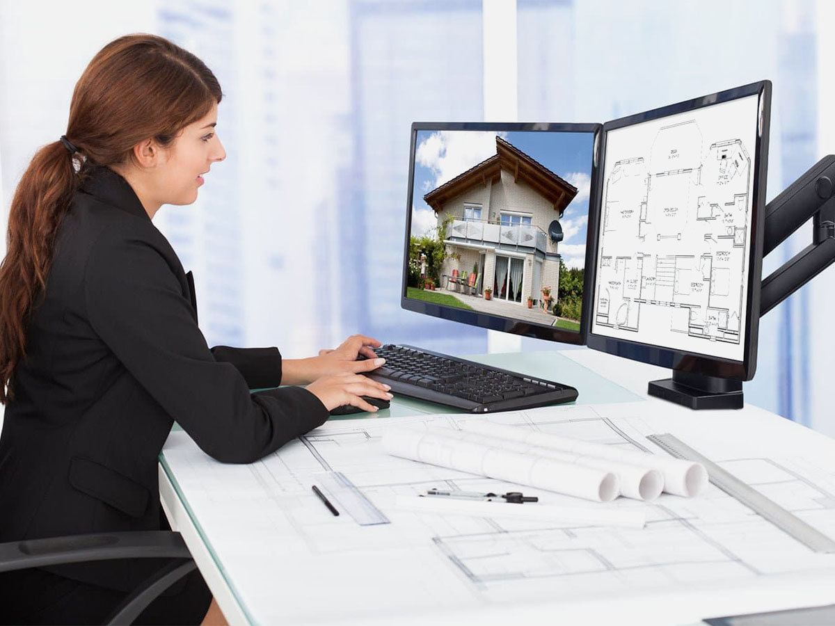 Mount-It! MI-2672 Full Motion Dual Monitor Desk Mount: Fits 17" - 32" Screens