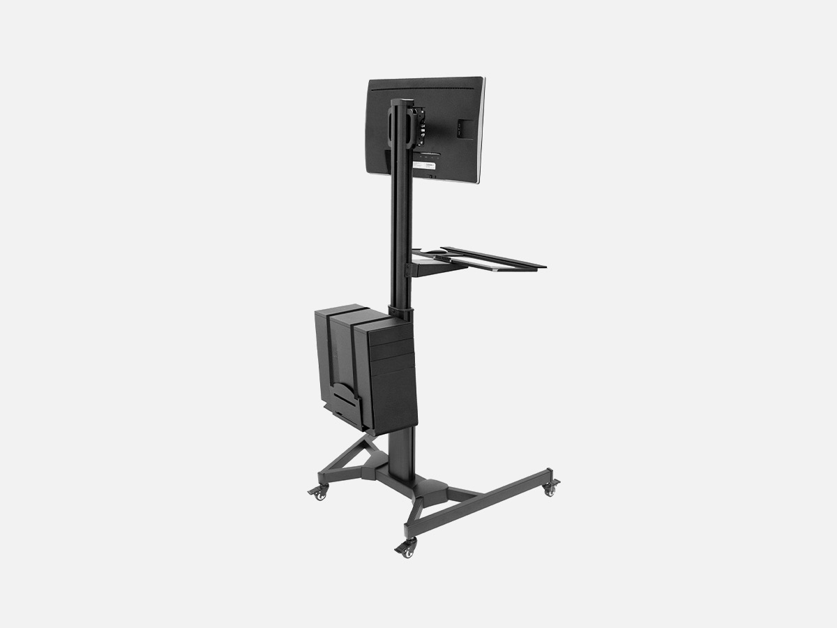 Mount-It! MI-7985 Mobile Standing with Adjustable Keyboard Tray and CPU Holder