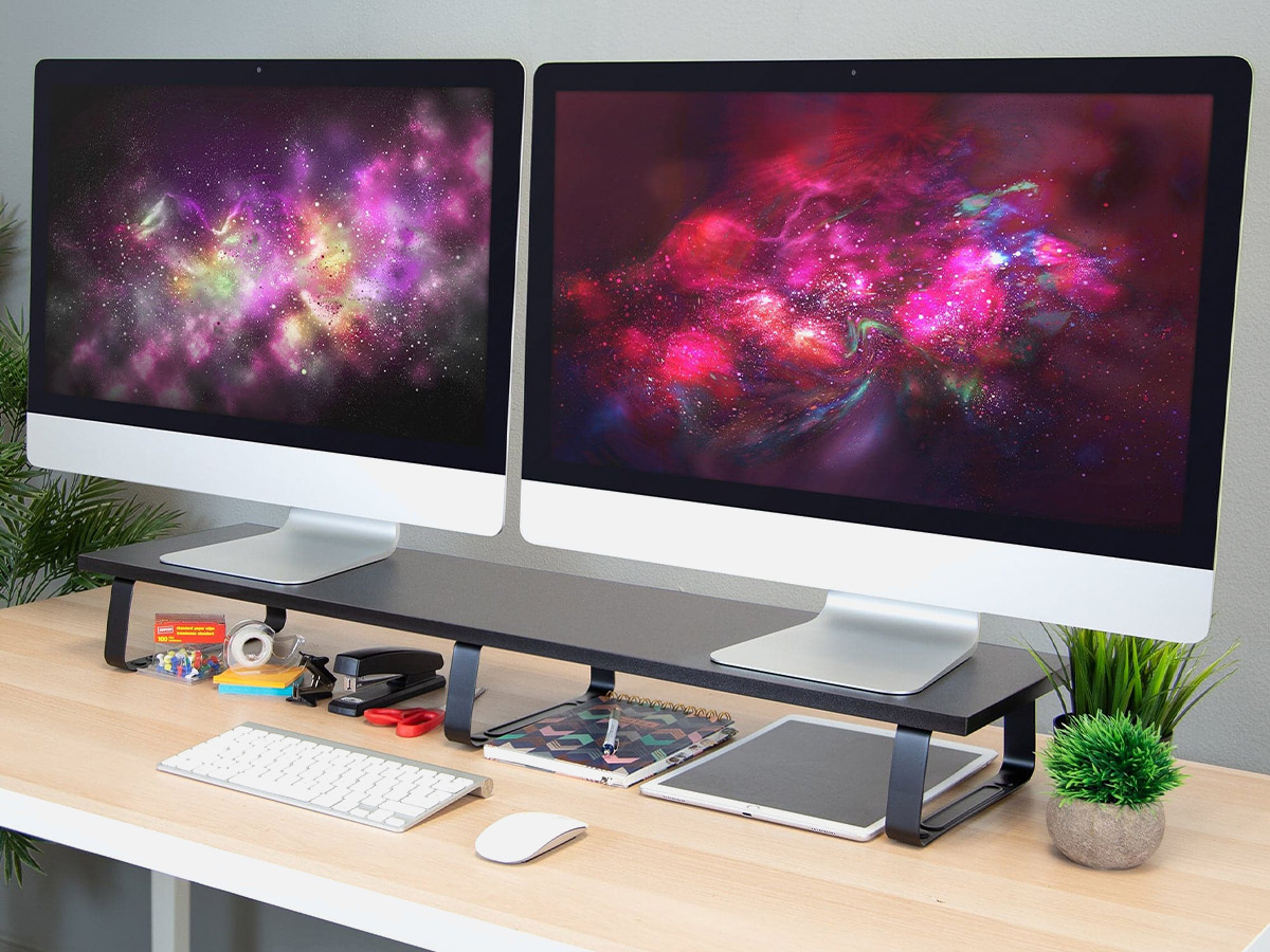 Mount-It!ExtraWide Dual Monitor Stand: Fits 32" Monitors