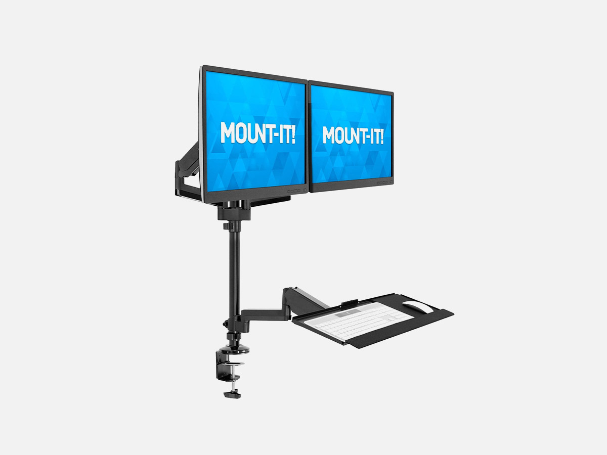 Mount-It! Dual Monitor Sit-Stand Desk Mount