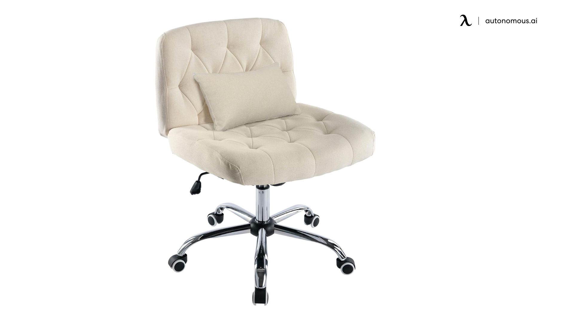 iMenting Wide Seat Armless Rolling Desk Chair
