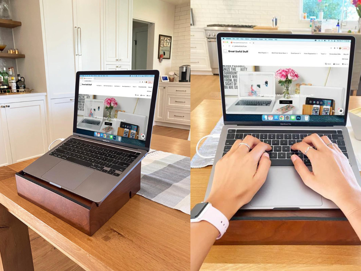 Laptop Stand and Organizer with BuiltIn Power Hub and Dry Erase Board