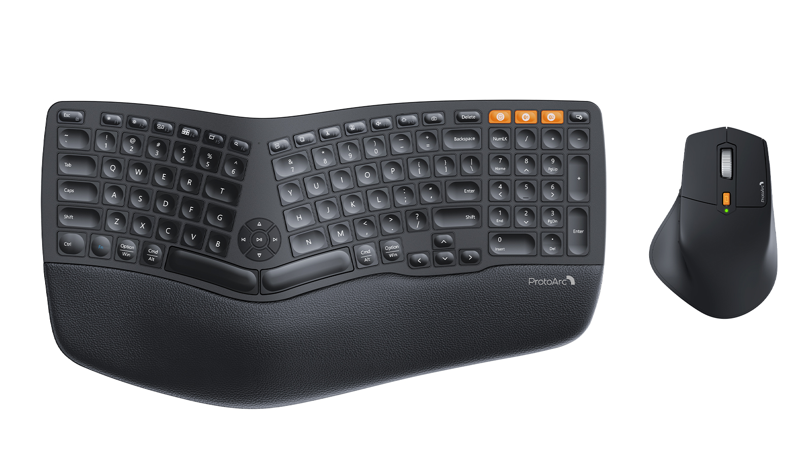 ProtoArc EKM01 Ergonomic Split Wireless Keyboard Mouse Combo