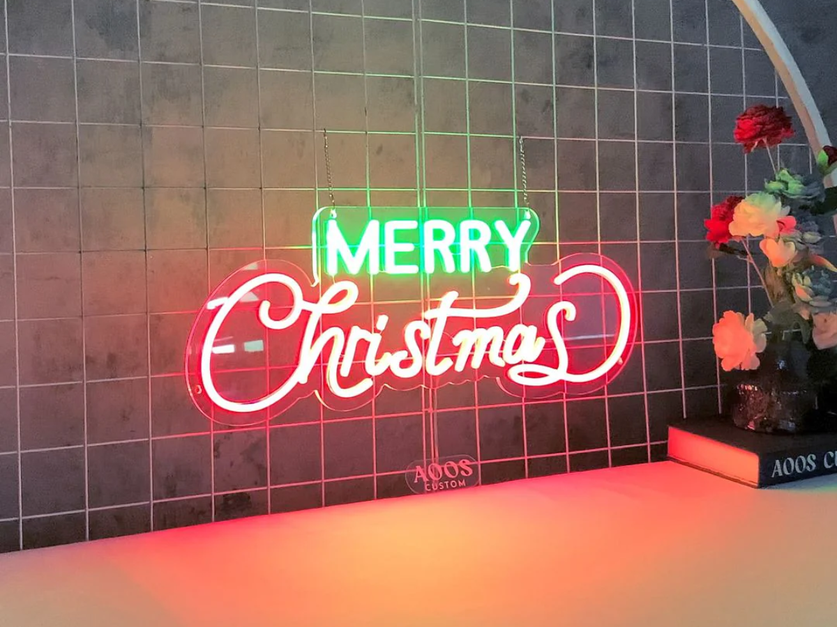 AOOS Merry Christmas Neon Sign