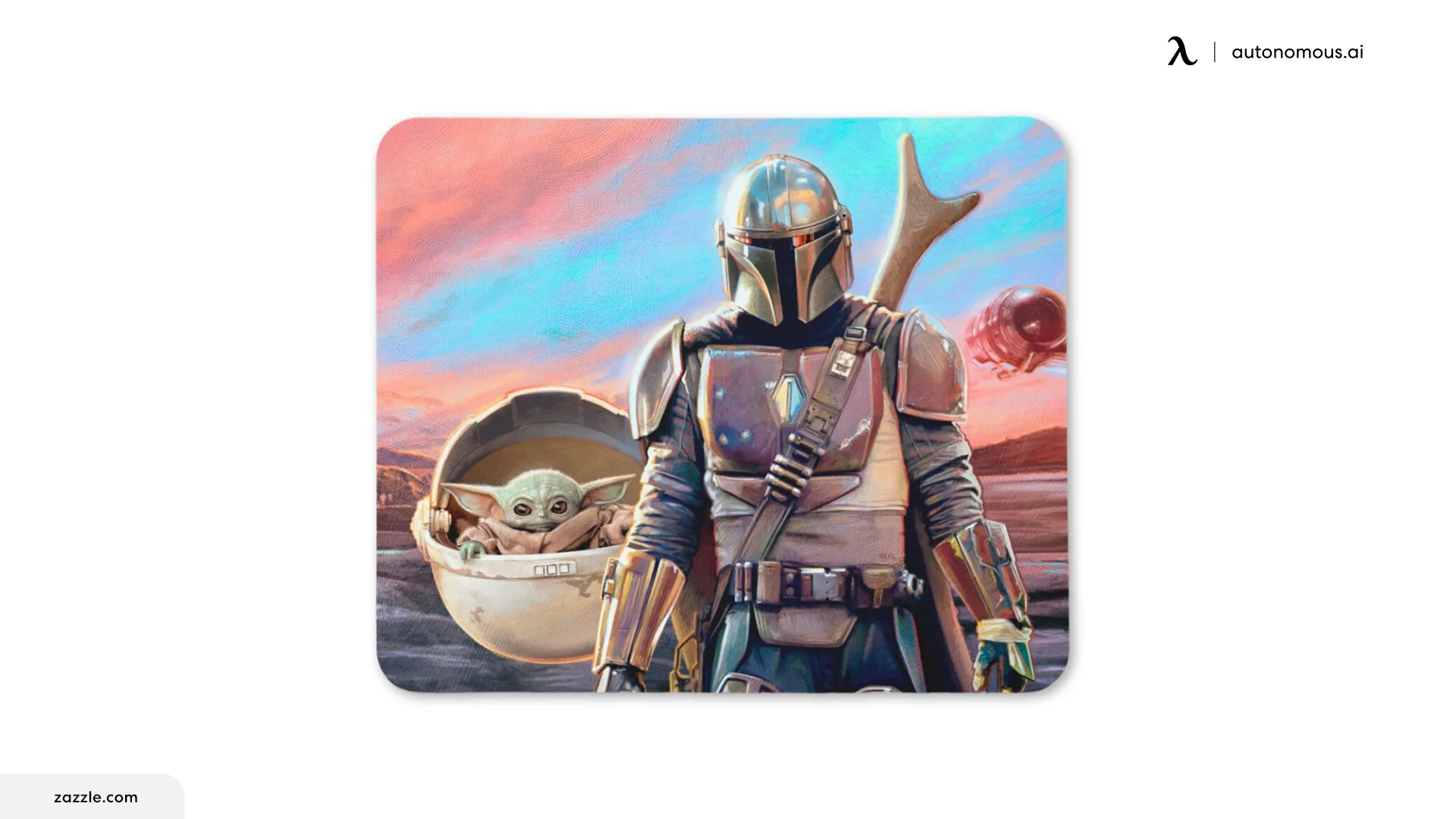 The Mandalorian And The Child At Sunset Mouse Pad