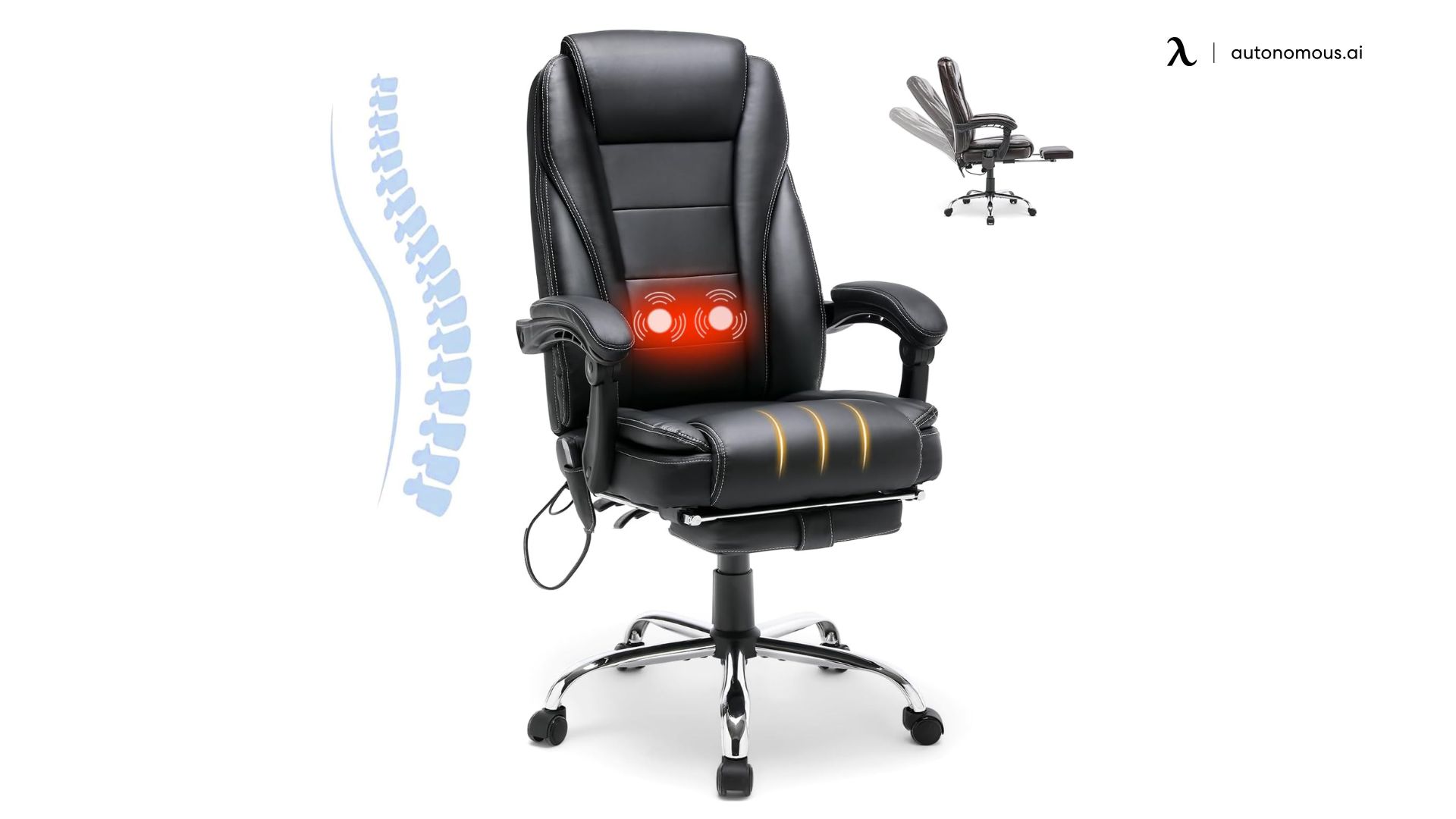 Massage Heated Desk Chair with Ergonomic High Back