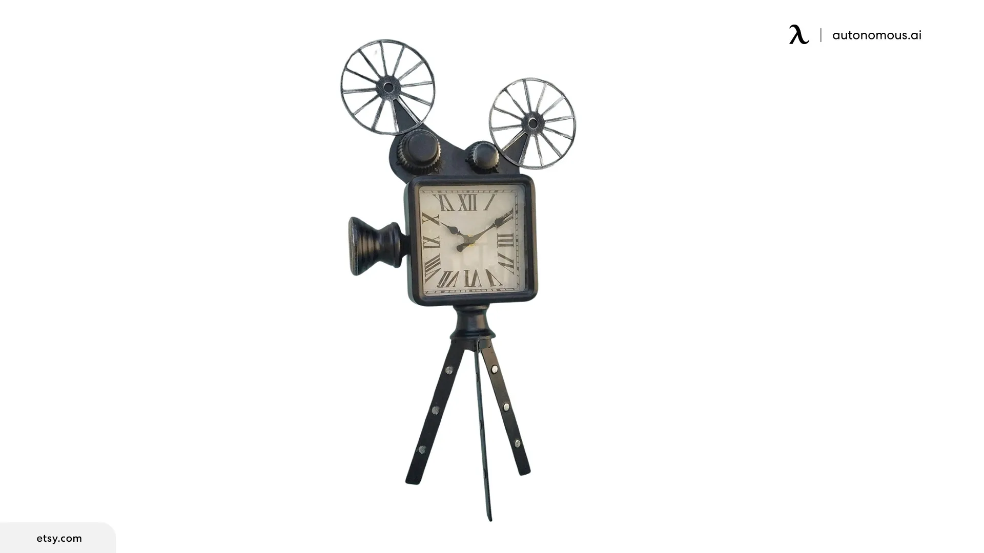Vintage Film Movie Camera Table Clock