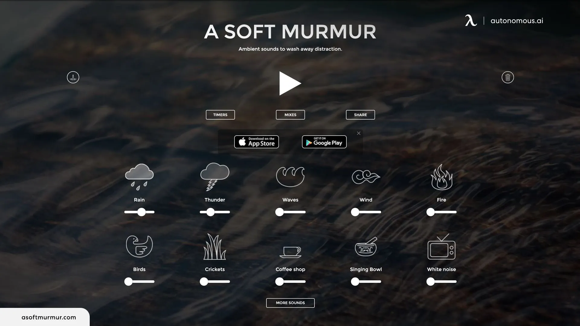 A Soft Murmur - white noise website