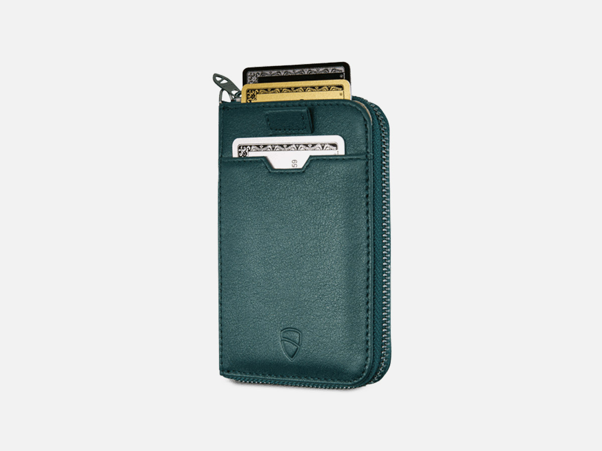 Vaultskin NOTTING HILL: Minimalist Leather Zipper Wallet with RFID Blocking
