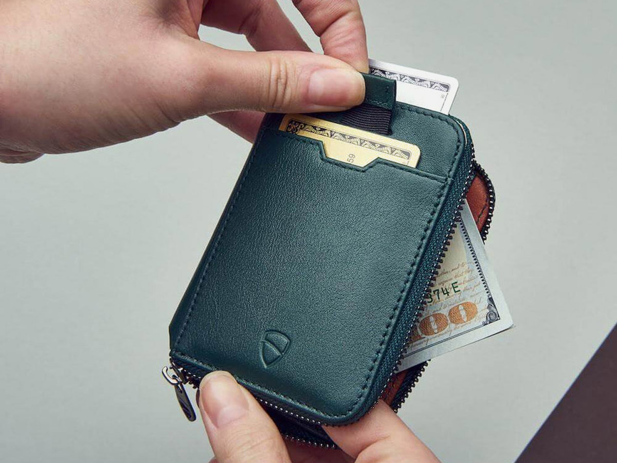Vaultskin NOTTING HILL: Minimalist Leather Zipper Wallet with RFID Blocking