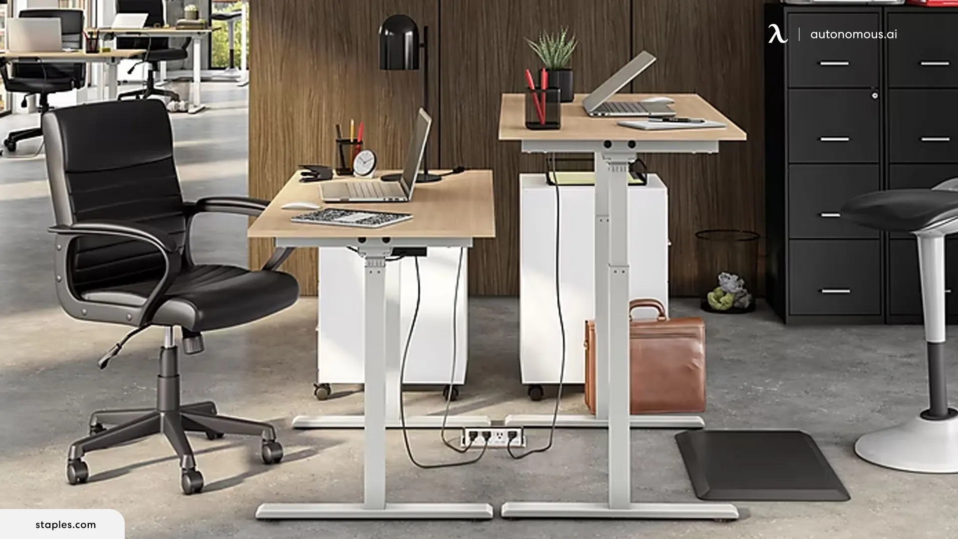 Staples office adjustable table