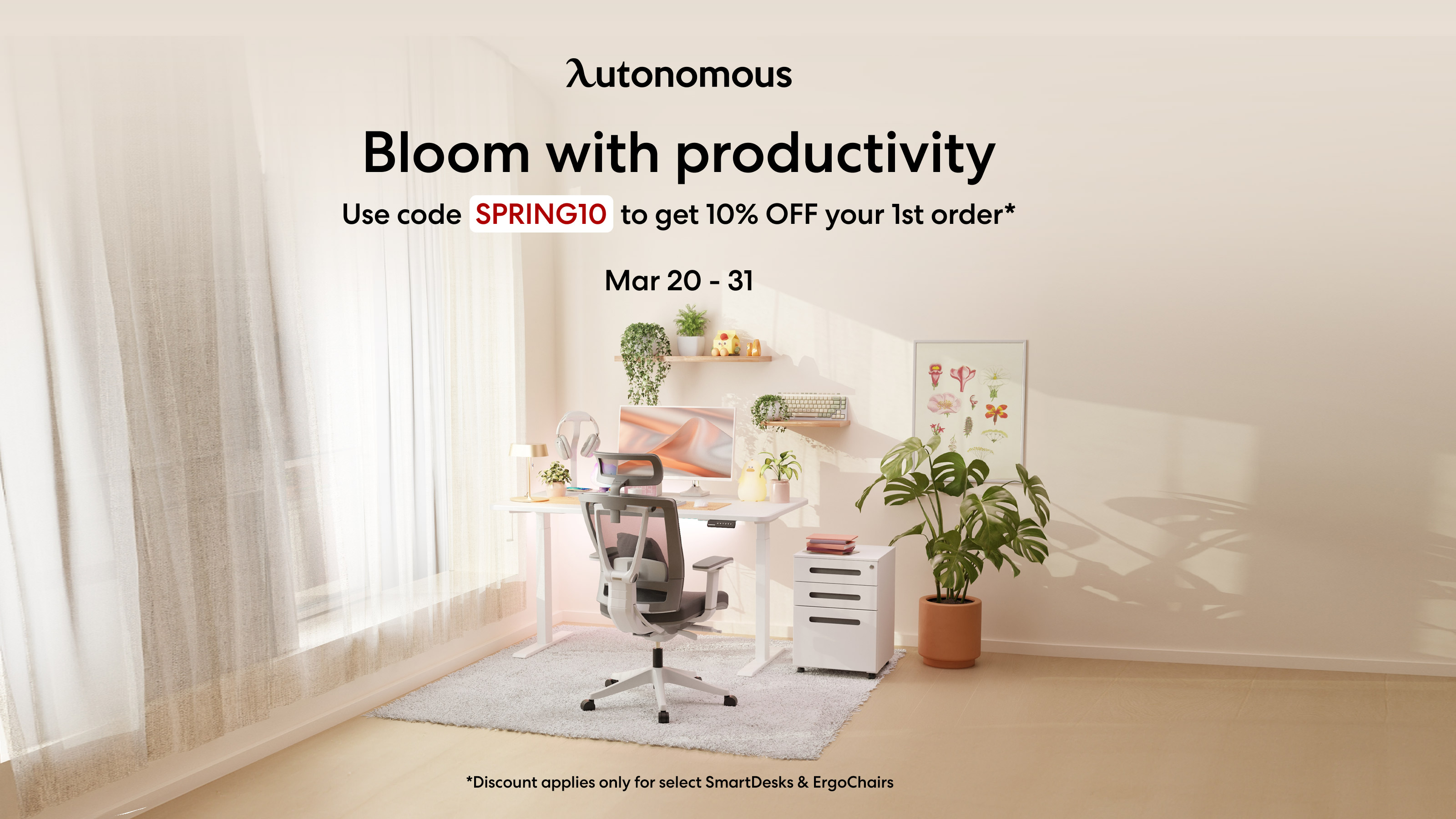 Bloom with Productivity: Save 10% on SmartDesks & ErgoChairs | SPRING10