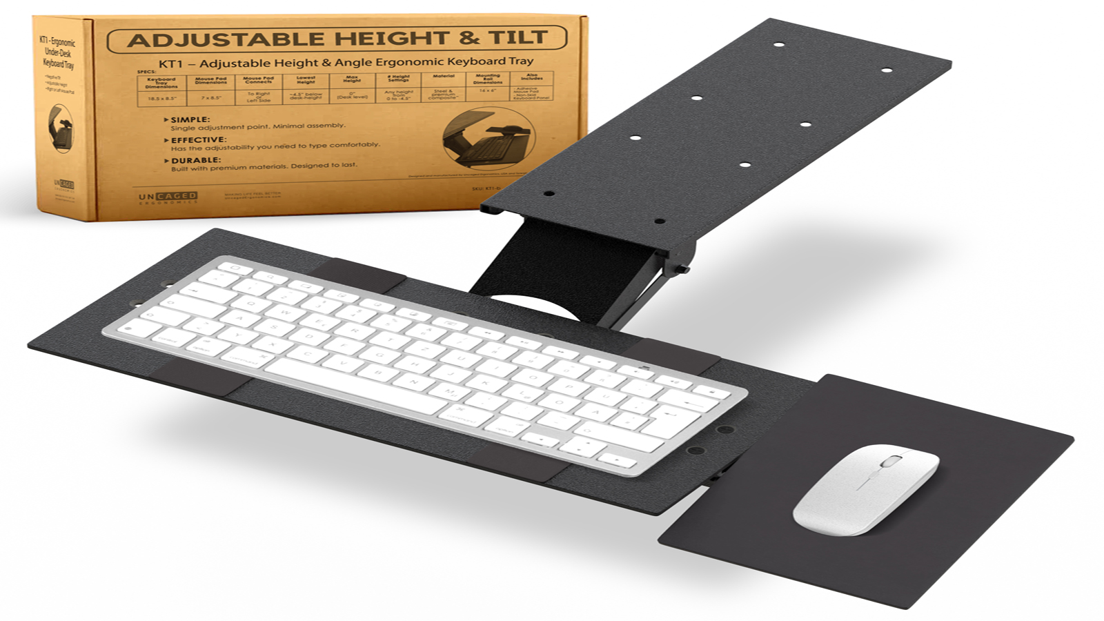 Uncaged Ergonomics KT1 Under-Desk Keyboard Tray