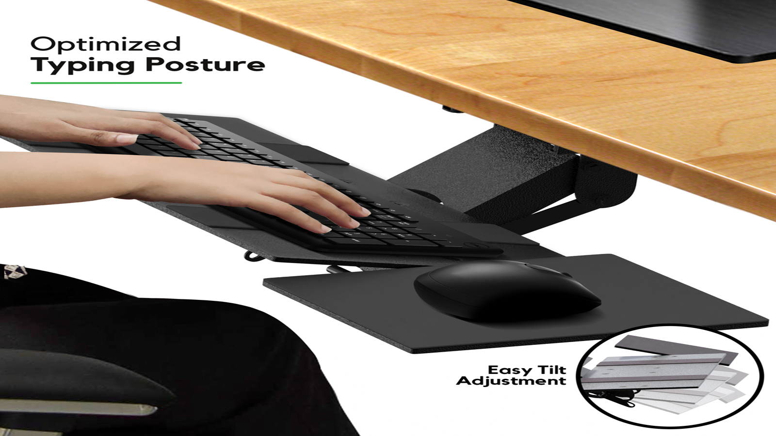 KT2 Keyboard Tray Under Desk Adjustable Height Standing, 53 OFF
