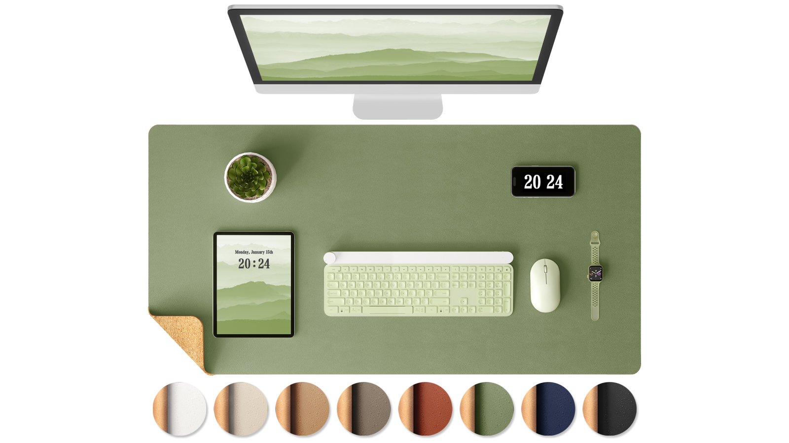 AOTHIA Dual-Sided Desk Pad with Cork