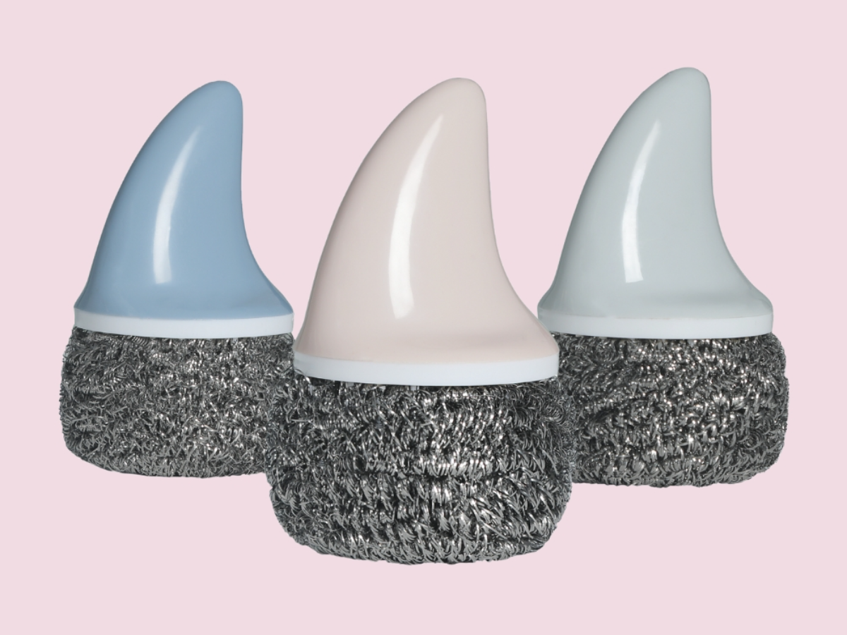 Multitasky Cute Shark-Fin Pan Scrubber (with 4 scrub refills)