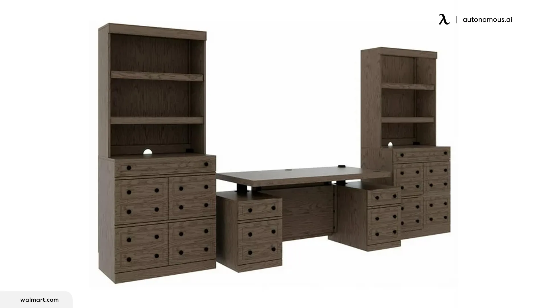 RoomAndLoft Adjustable Height Sit-Stand Storage Desk