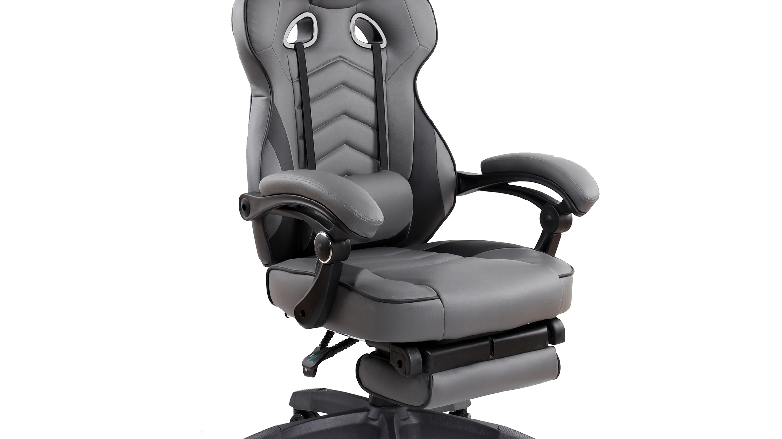 Techni Mobili Reclining Executive Gaming Chair w/ Footrest, Grey/Black