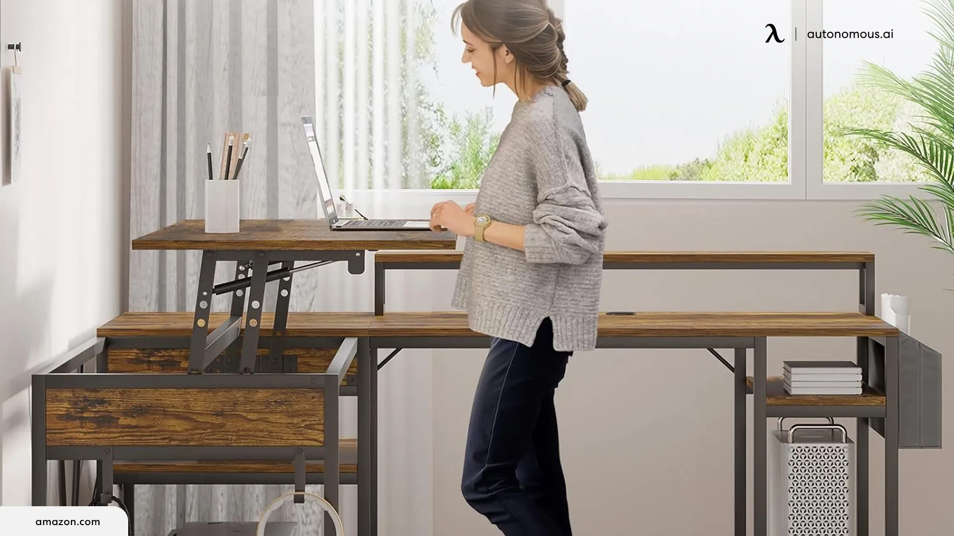 Ascend Your Workday with Lift Desk Featuring Drawers