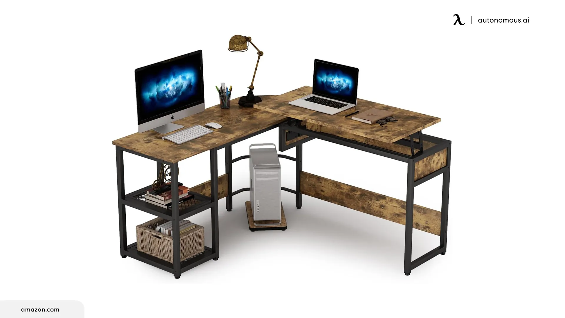 Tribesigns L-Shaped Desk with Lift Top
