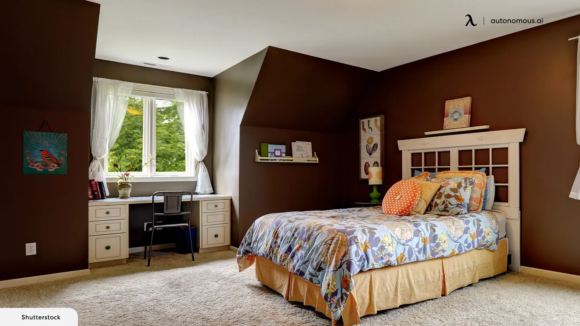 Chocolate Brown Paint Office Bedroom