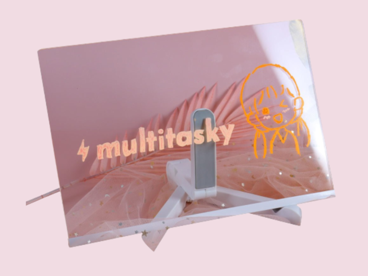 Multitasky Large Glowing Acrylic Message Board Set (with 7 Colored Markers)