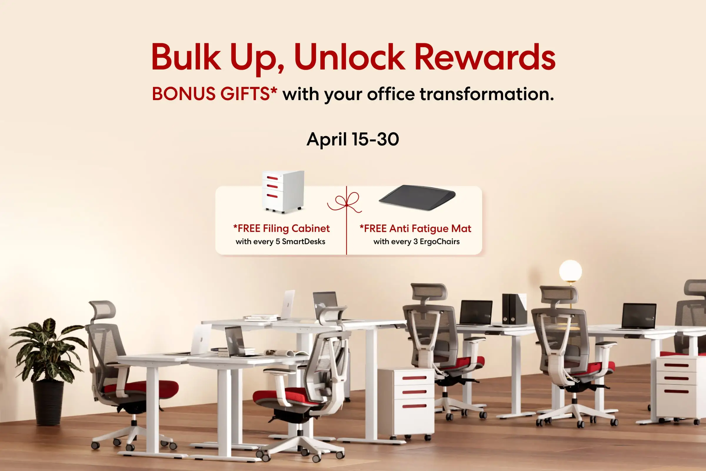 Exclusive Bulk Office Furniture Offer: Free Gifts with SmartDesk & ErgoChair
