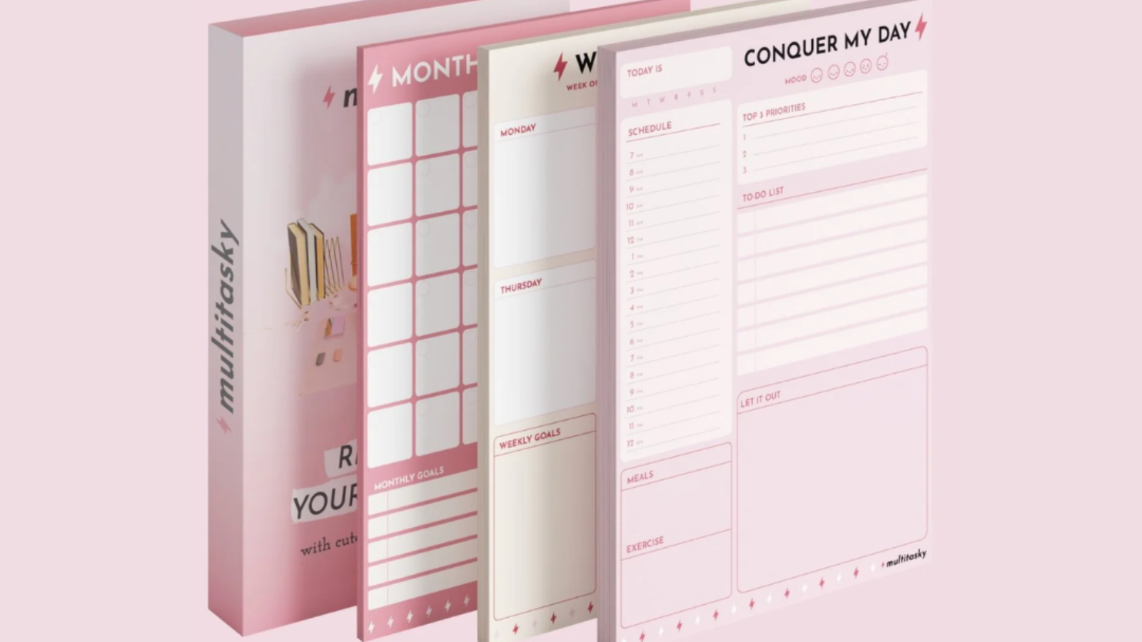 Multitasky Conquer My Day Planner Sheets - A5 Planner Refills, 6-Month Supply