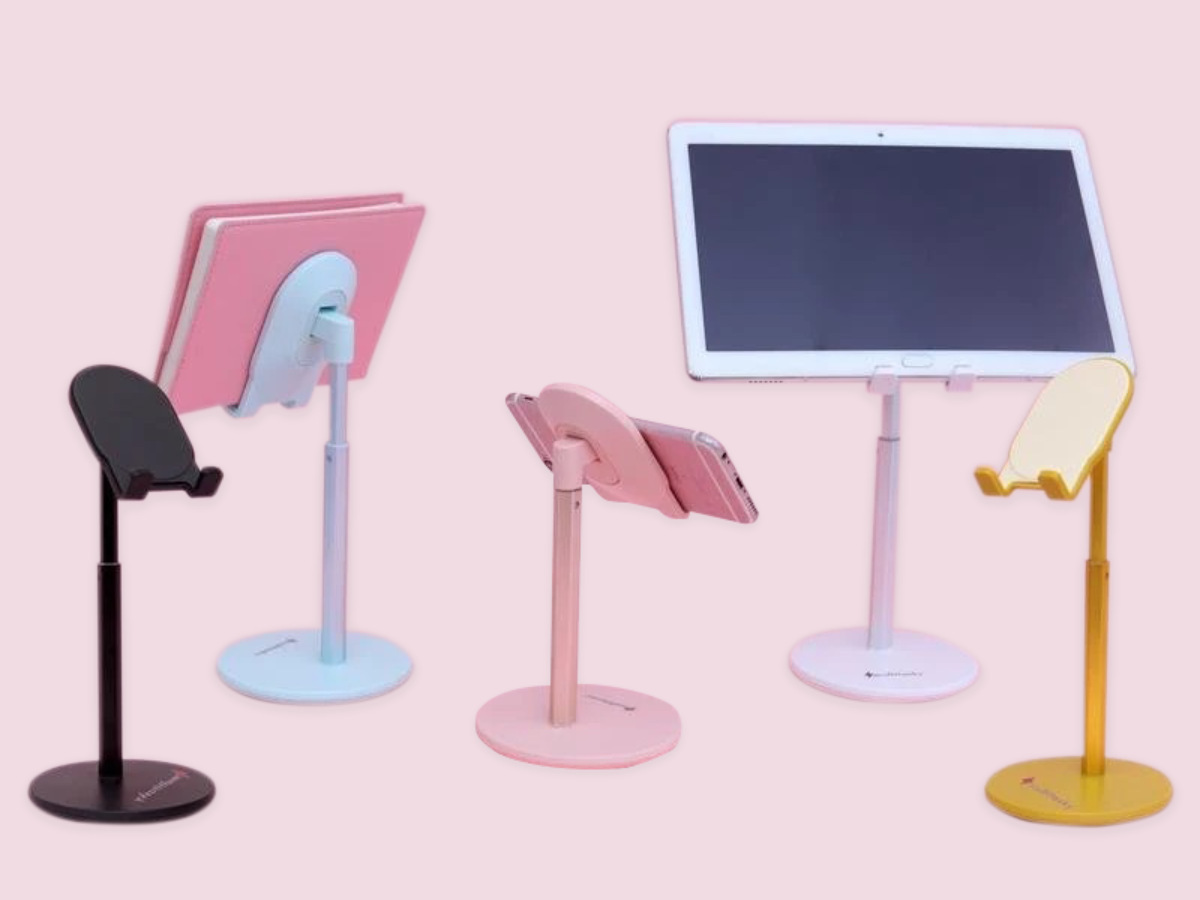 Multitasky Multi-Angle Extendable Desk Cell Phone Holder & iPad Stand