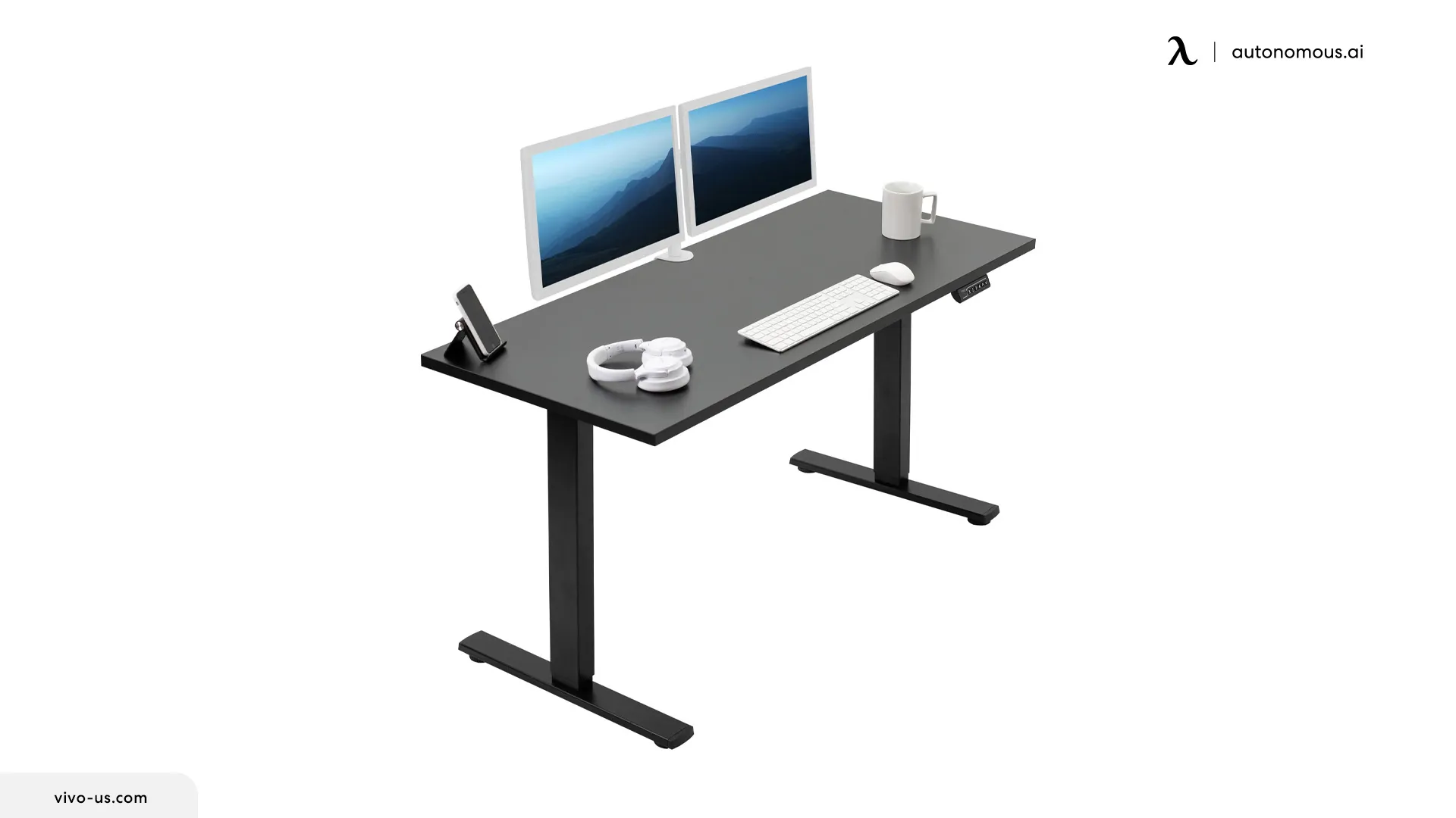 Electric Desk with Square Corner Top
