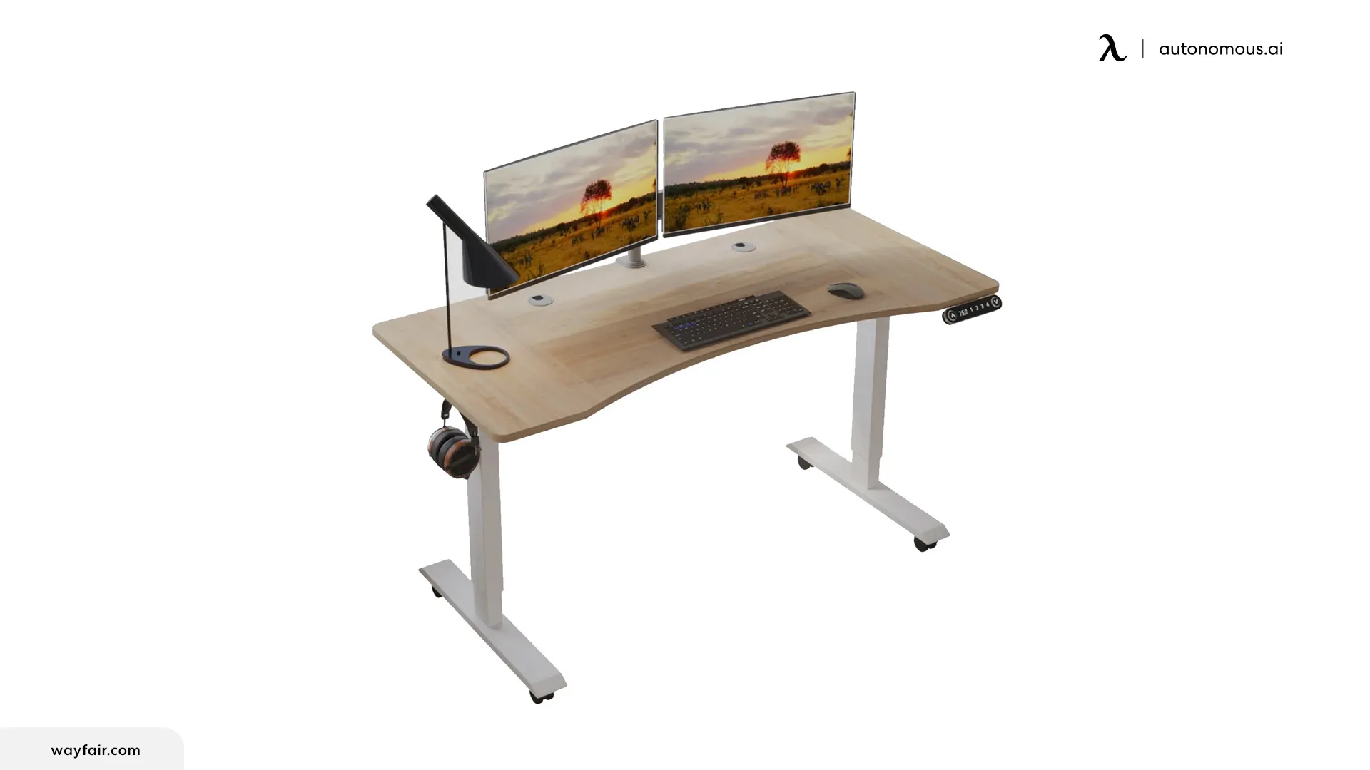 Daiah Ergonomic Curved Height Adjustable Standing Desk