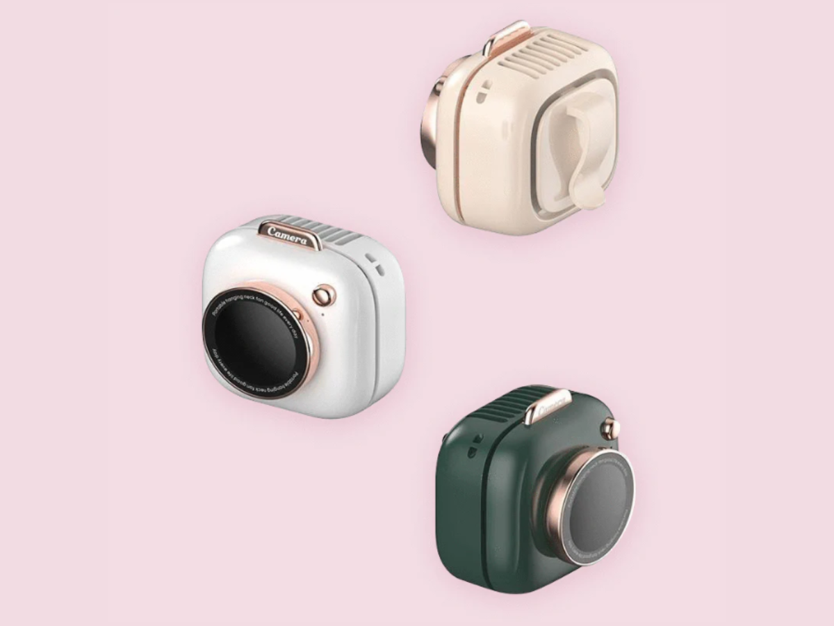 Multitasky Mini Camera-Shaped Necklace Fan