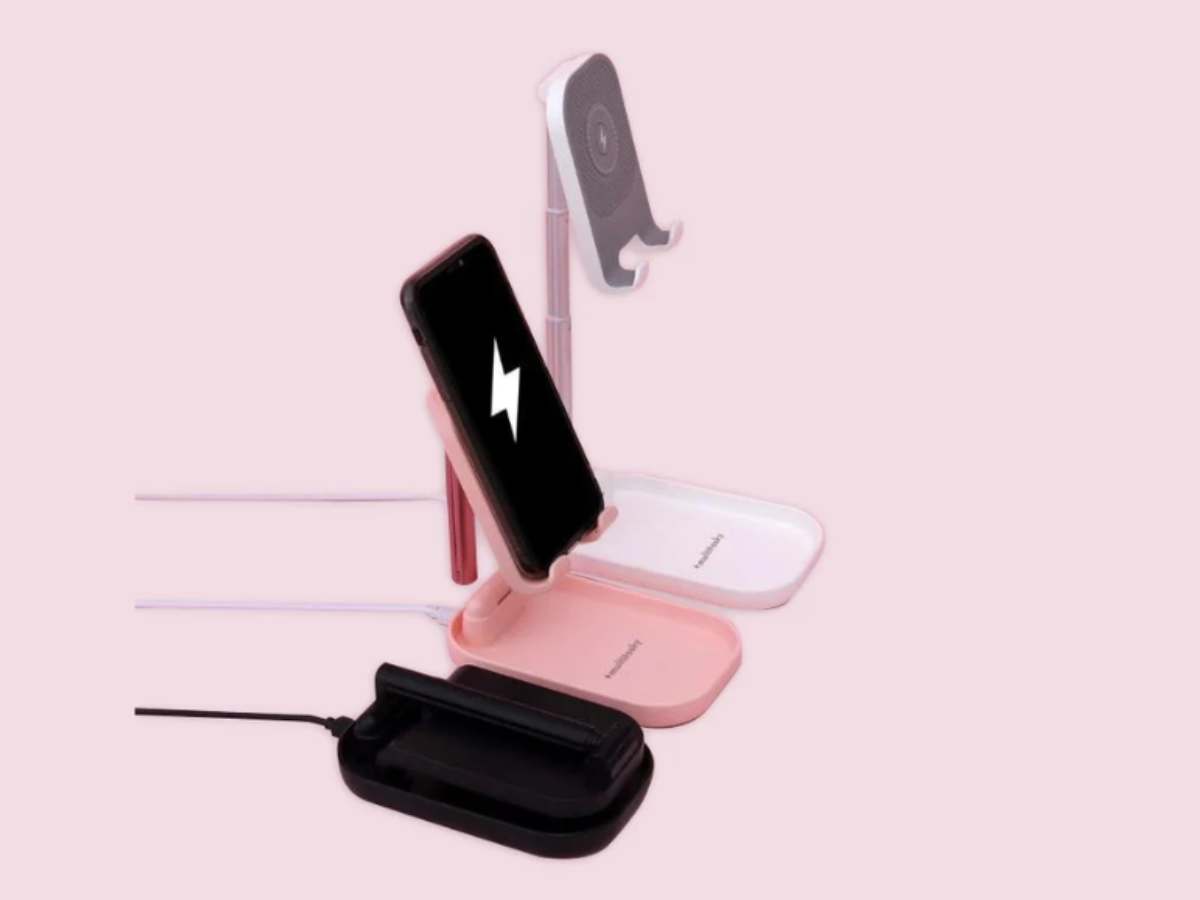 Multitasky Deluxe Foldable Cell Phone Charger Stand & iPad Holder