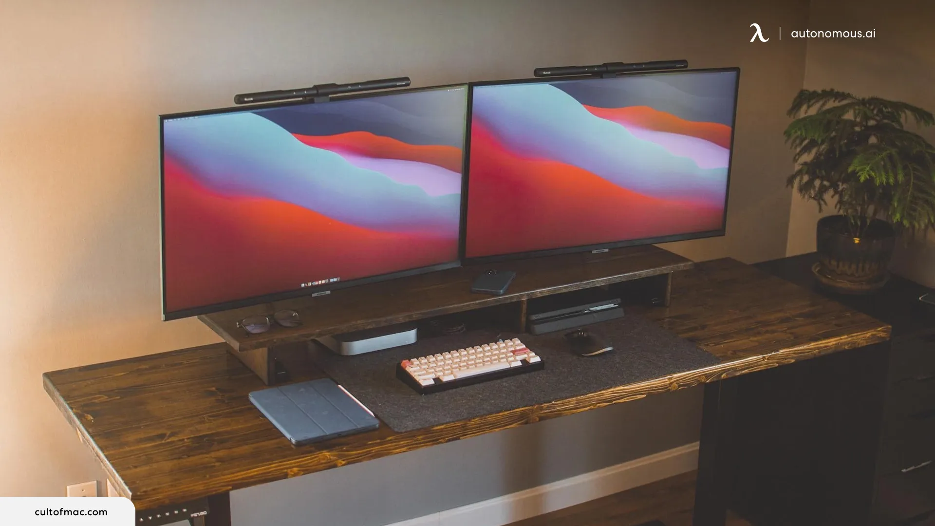 a dual monitor setup can help keep work organized and improve efficiency