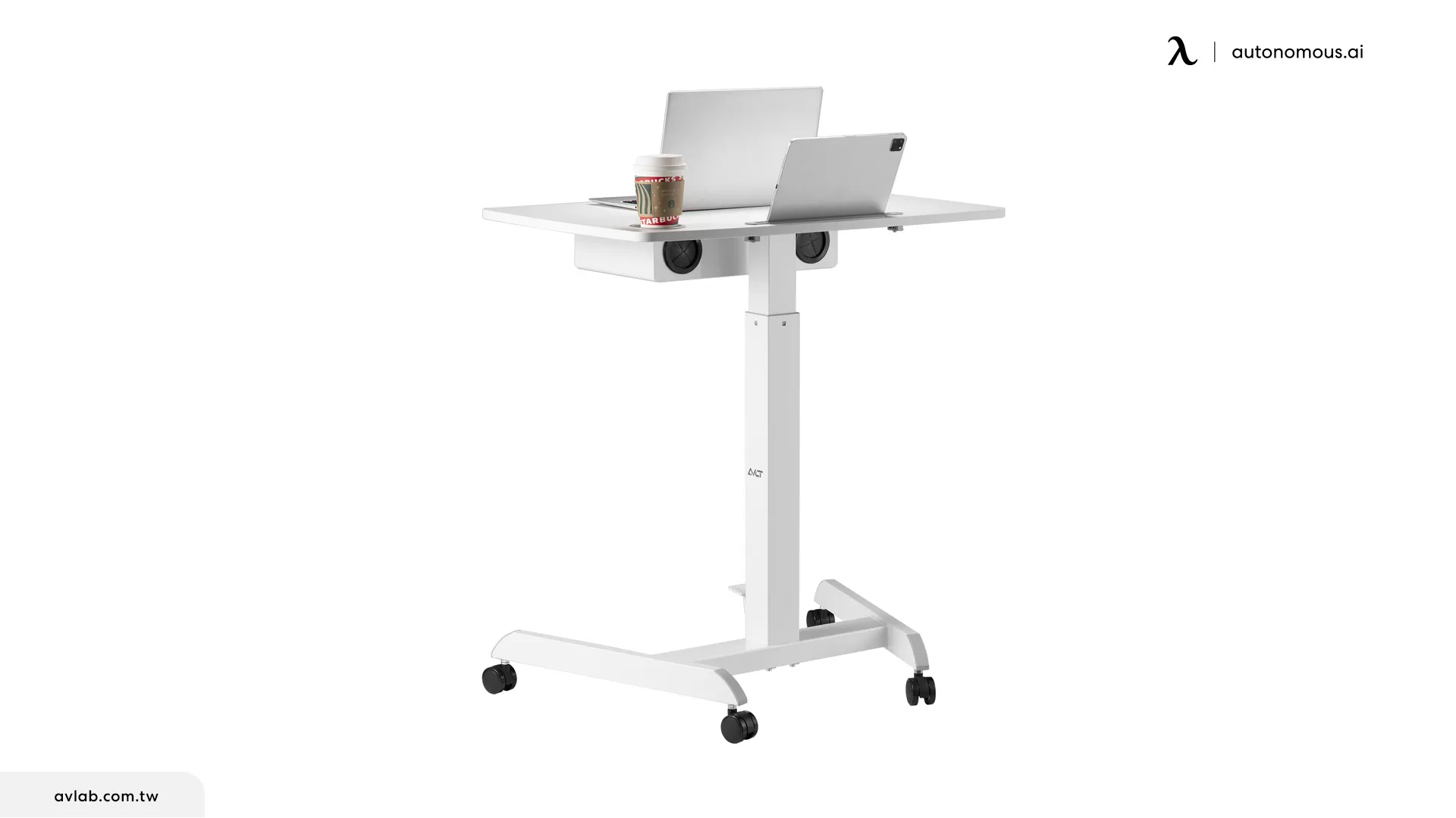 AVLT Height Adjustable Foot Pedal Rolling Desk