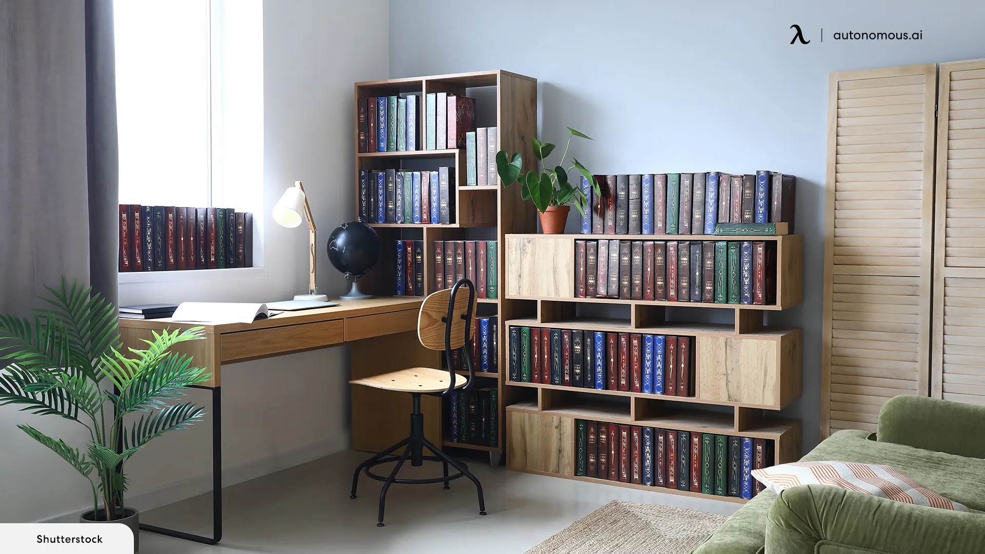 Minimalist Modernity - small home office library