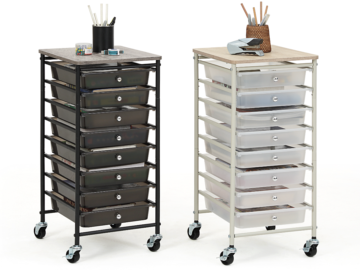 SunnyPoint 8-Drawers Rolling Storage Cart