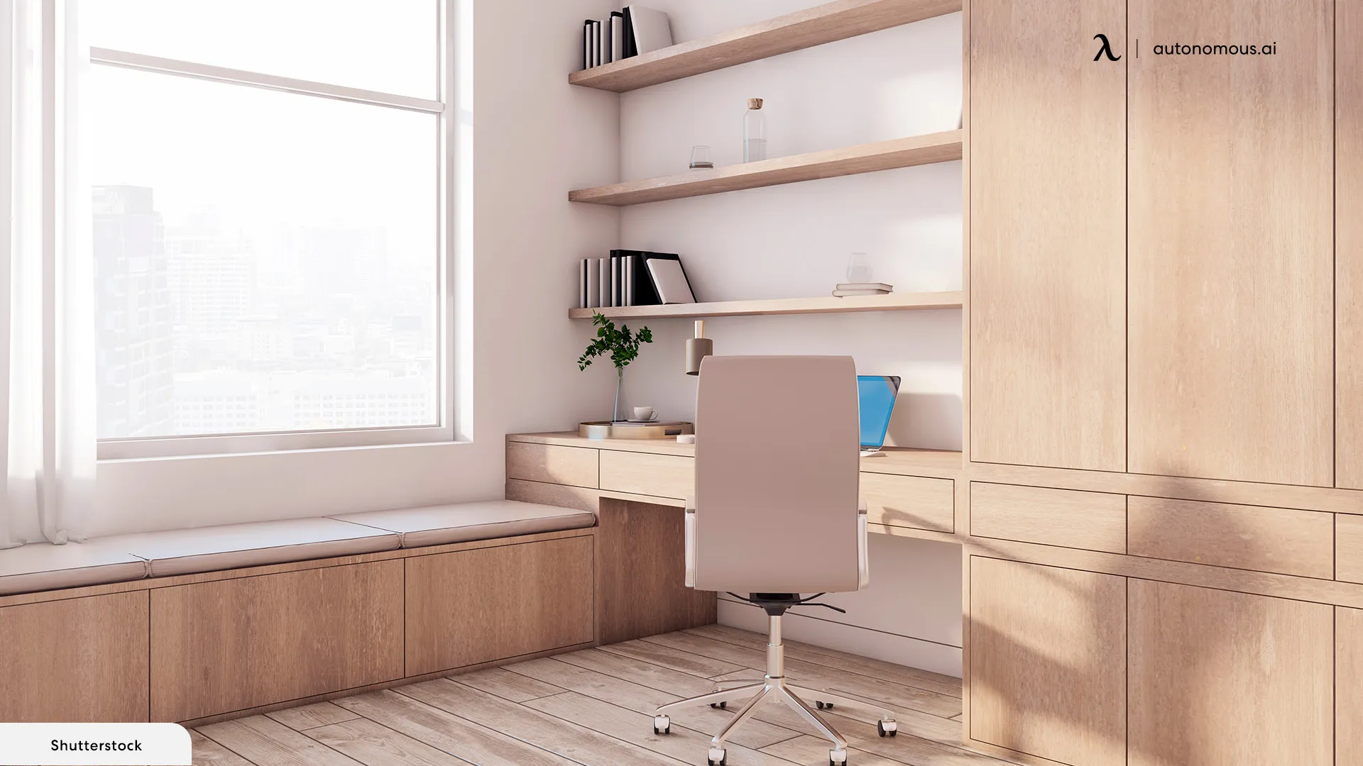 Cloffice with a Built-in Floating Desk