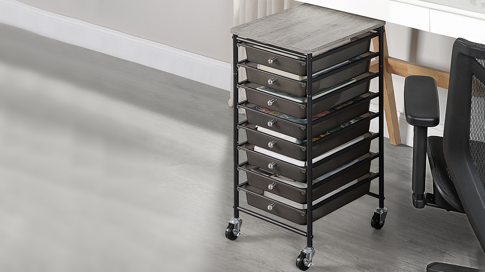 SunnyPoint 8-Drawers Rolling Storage Cart