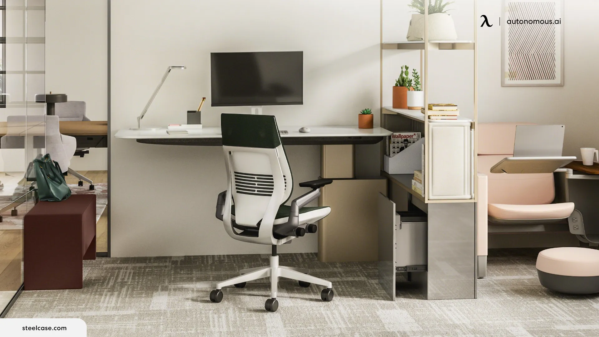 Steelcase Gesture Office Chair - cross-legged office chair with arms