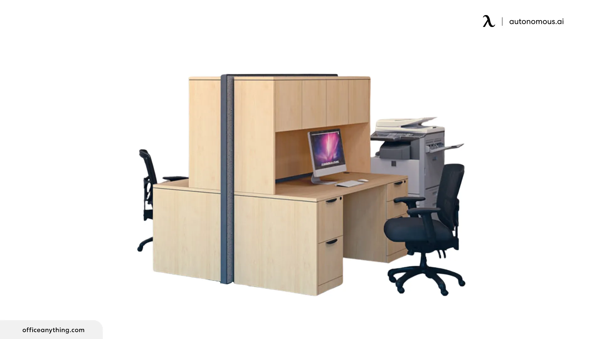 Office Source OS Laminate 2 Person Back-To-Back Desk