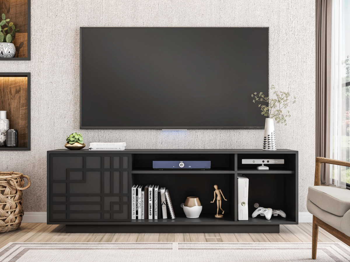 Techni Mobili Contemporary TV Stand for TV’s Up to 70”, Black