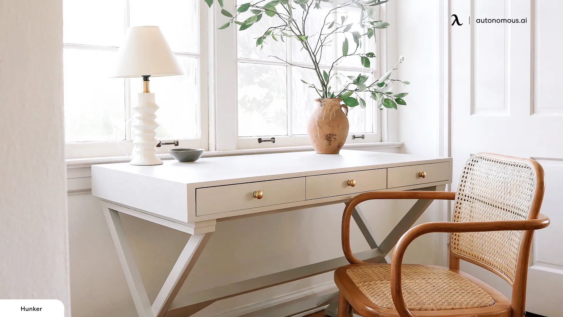 Adding plants to your home office is a simple yet effective way to embrace the organic modern style