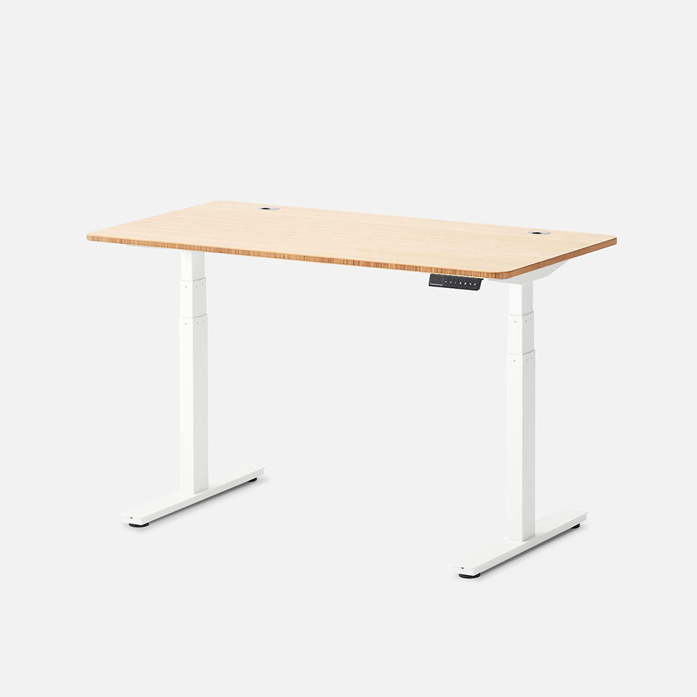 Autonomous SmartDesk 2 Standing Desk White - Bamboo - 3-Stage
