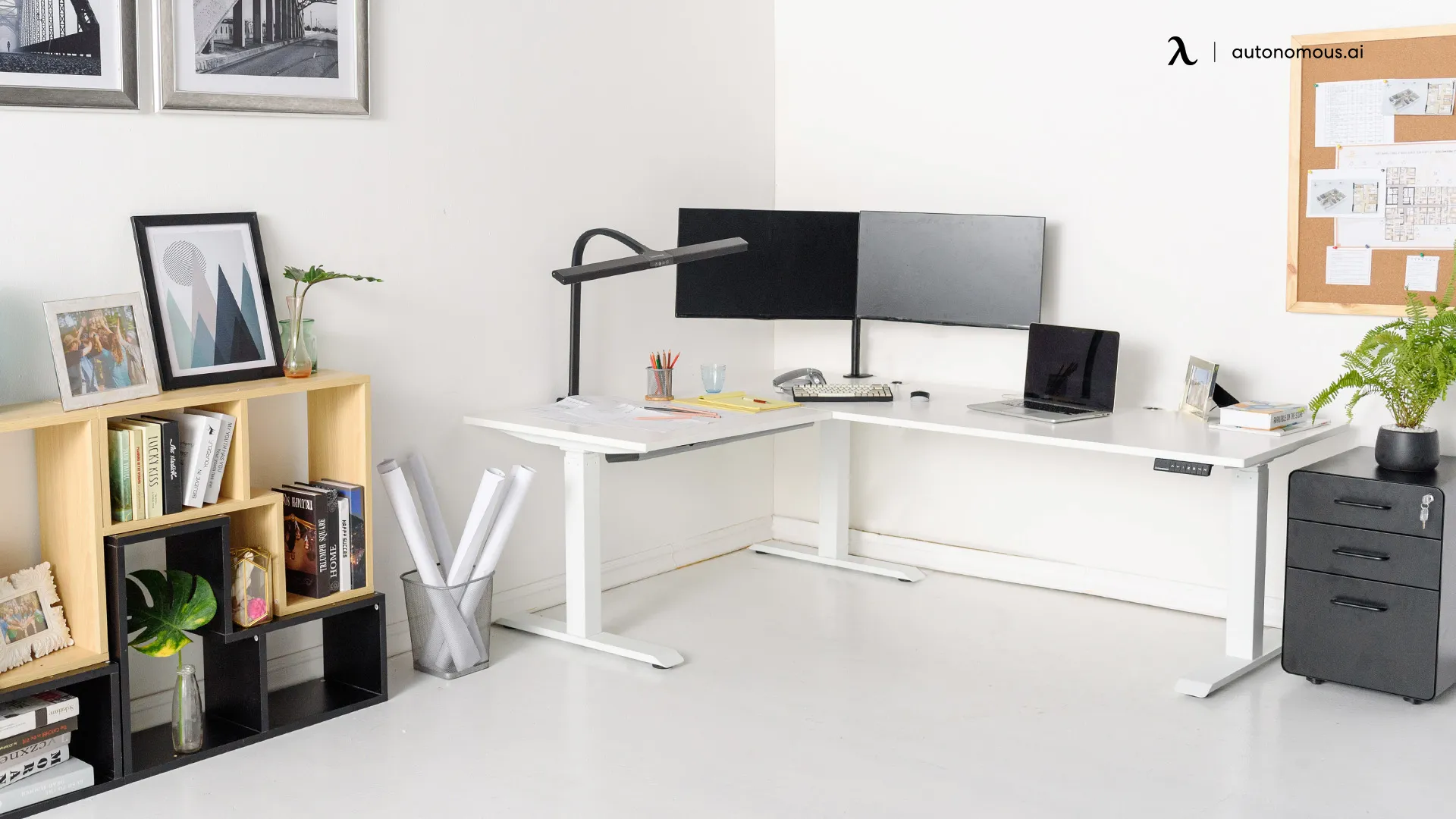 Corner desks, often referred to as L-shaped desks, are designed to fit snugly into the corner of a room.