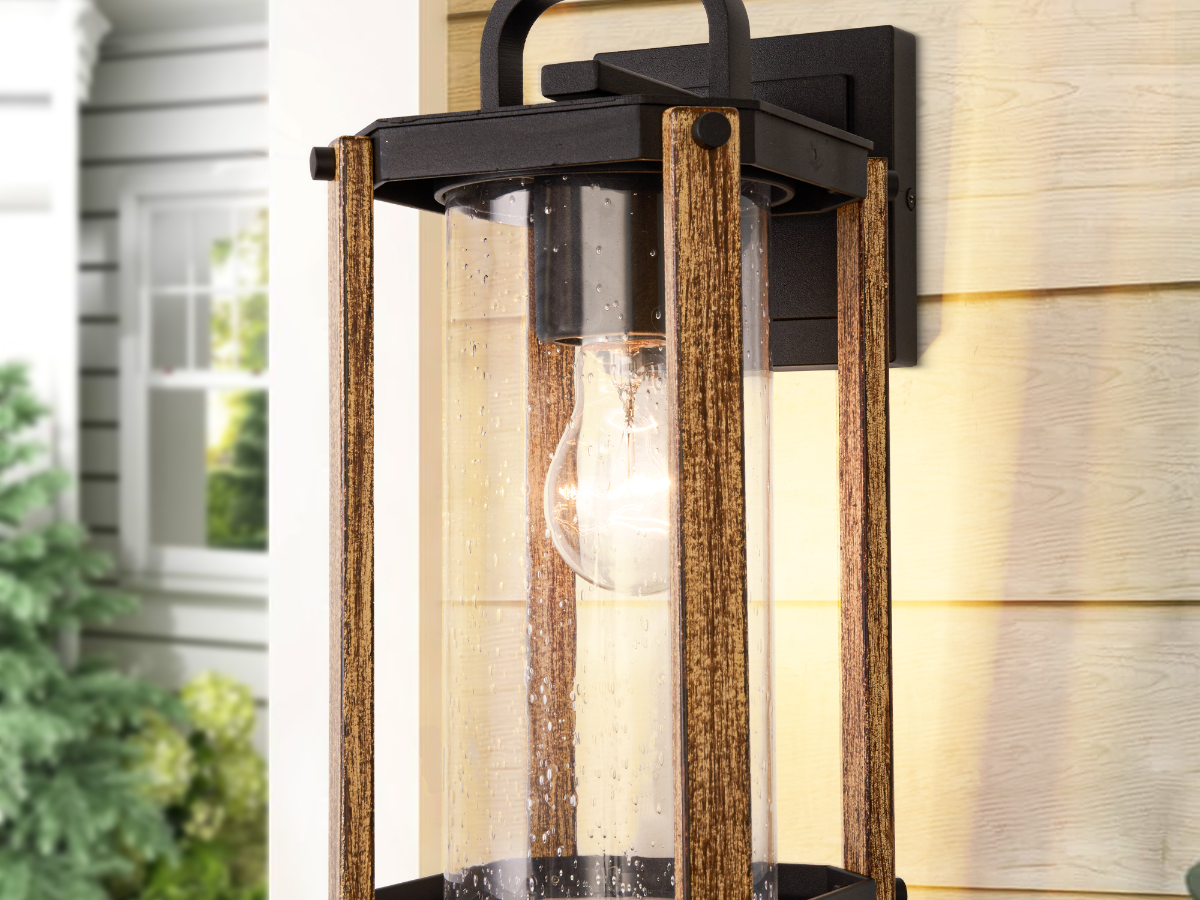Lamp Depot Outdoor Wood Grain Porch Lights: Wall lamp for front door yard patio porch