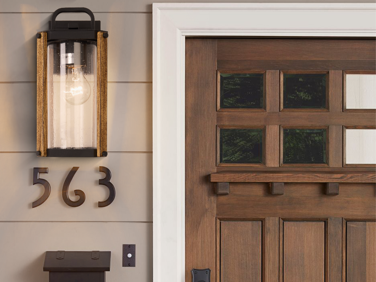 Lamp Depot Outdoor Wood Grain Porch Lights: Wall lamp for front door yard patio porch