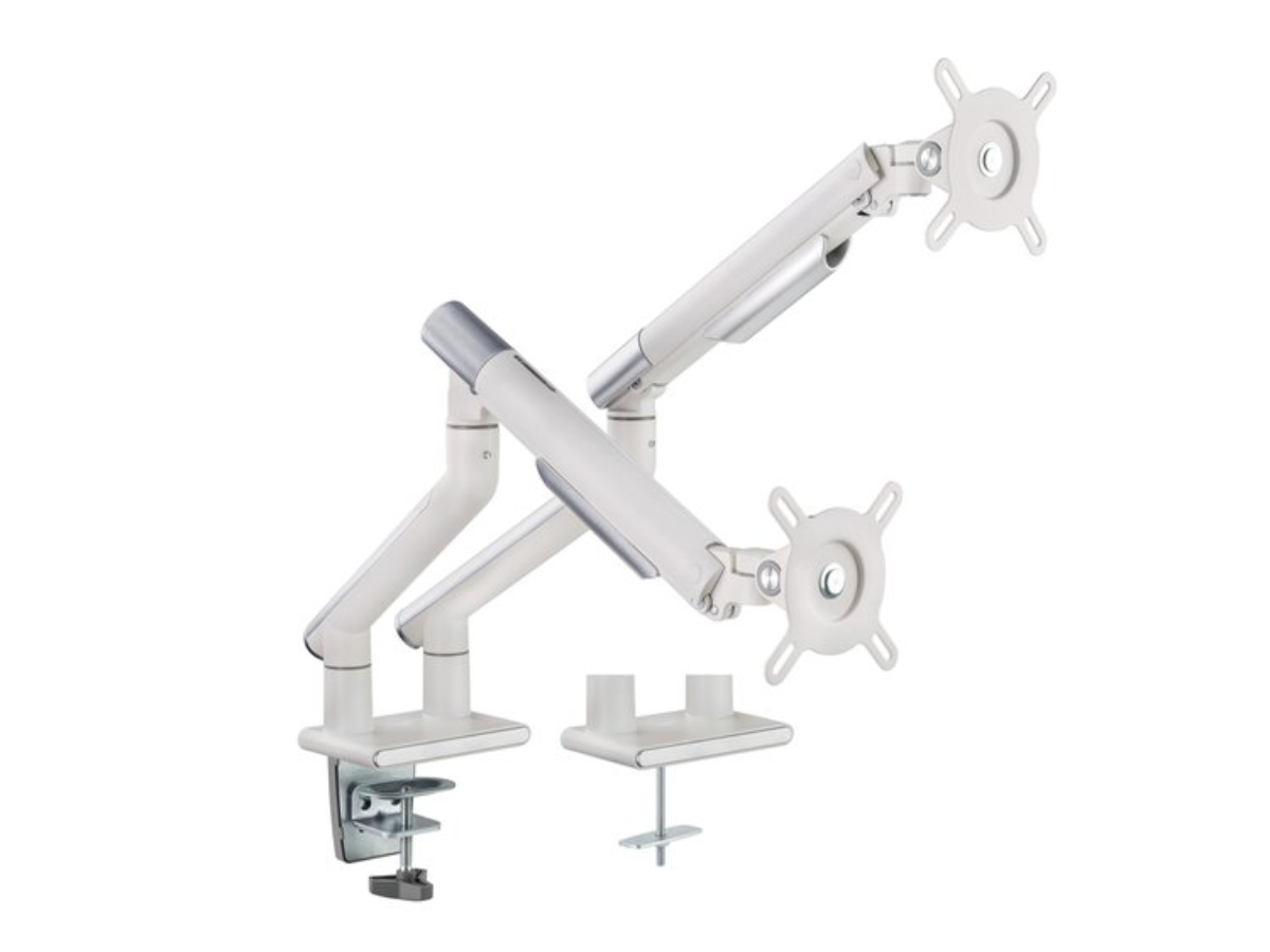 Amer Mounts HYDRA2A Dual Monitor Mount Articulating Arms (Arctic White)